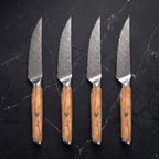 Tomoe 4-Piece Steak Knife Set, Olivewood