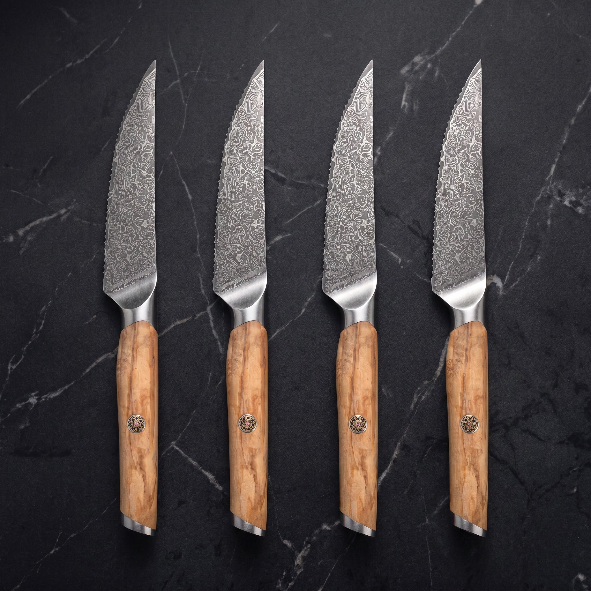 Tomoe 4-Piece Steak Knife Set, Olivewood