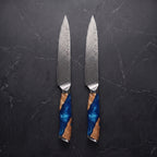 Utsuroi 2-Piece Steak Knife Set, Teal Burl