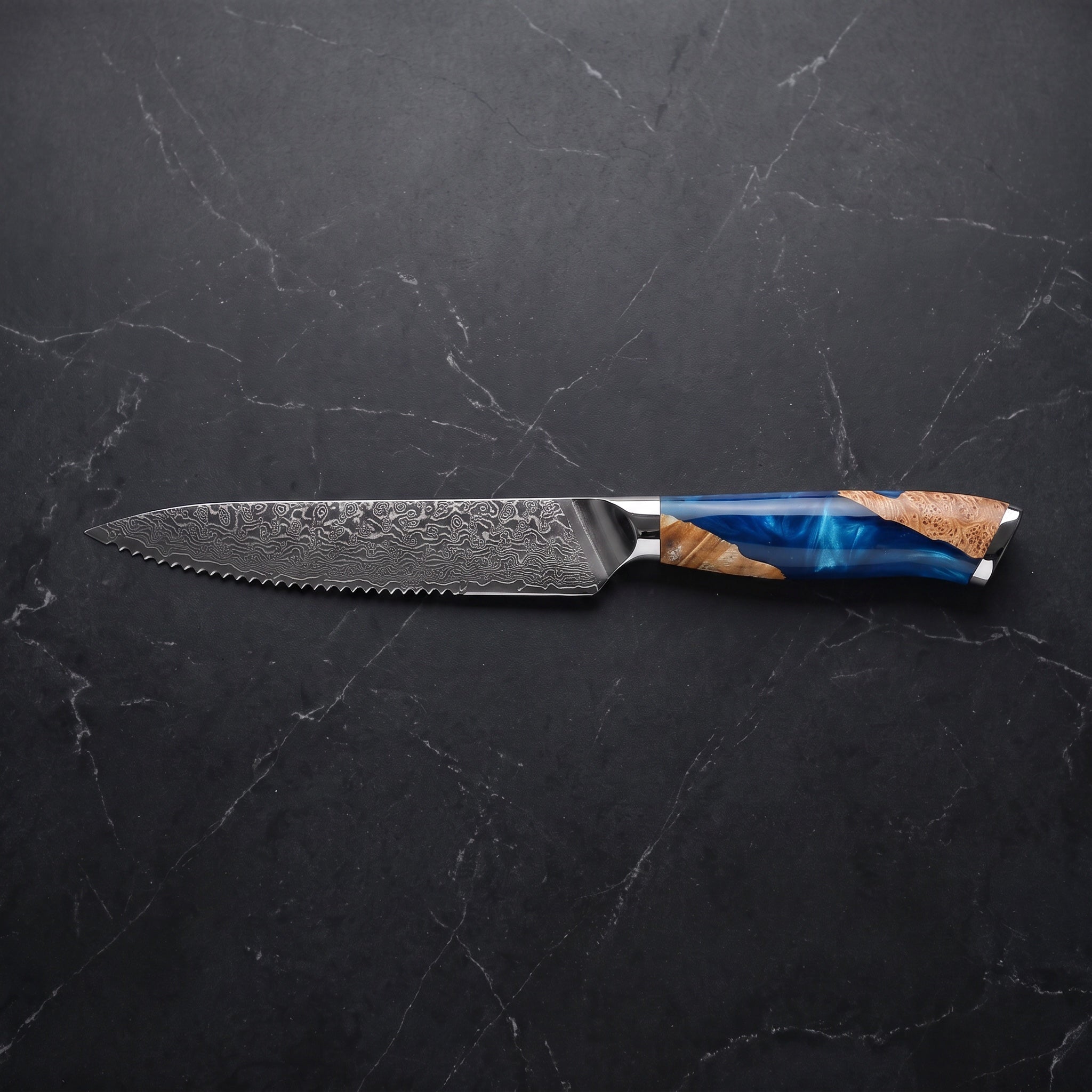 Utsuroi Steak Knife, Teal Burl
