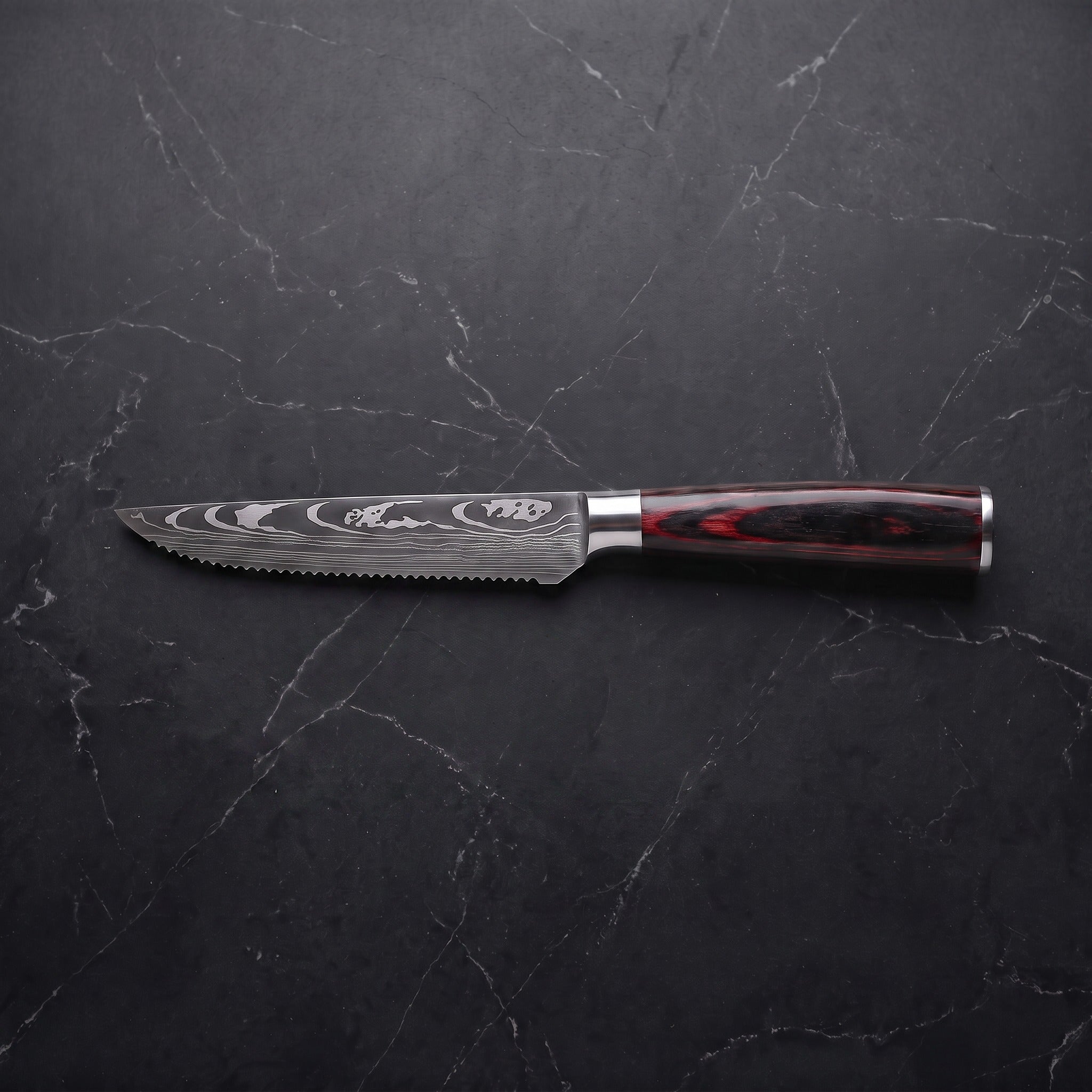 Homura Steak Knife, Crimson Pakkawood