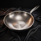 Hand-Hammered Titanium Wok Pan with Flat Base