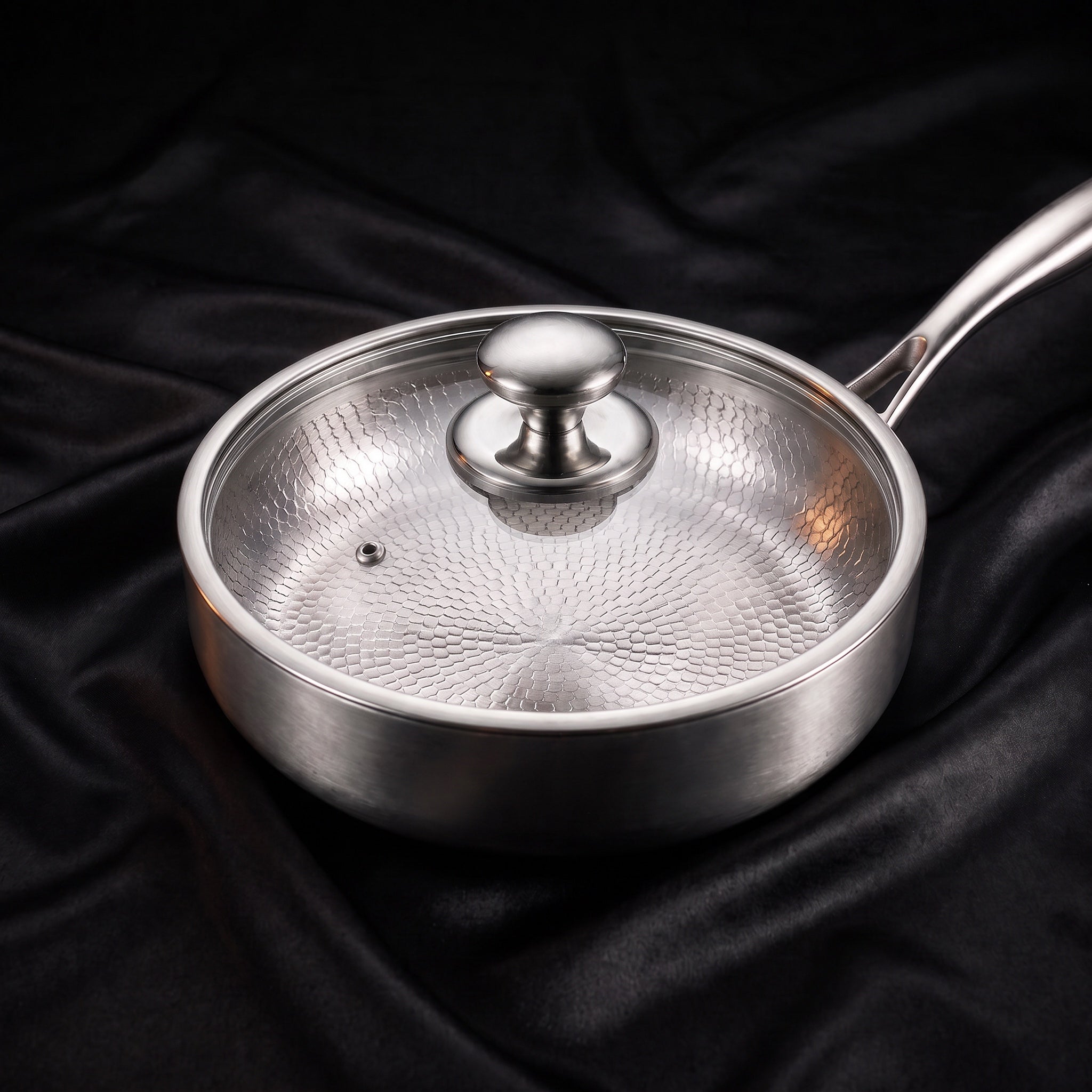 Hand-Hammered High-Wall Titanium Pan