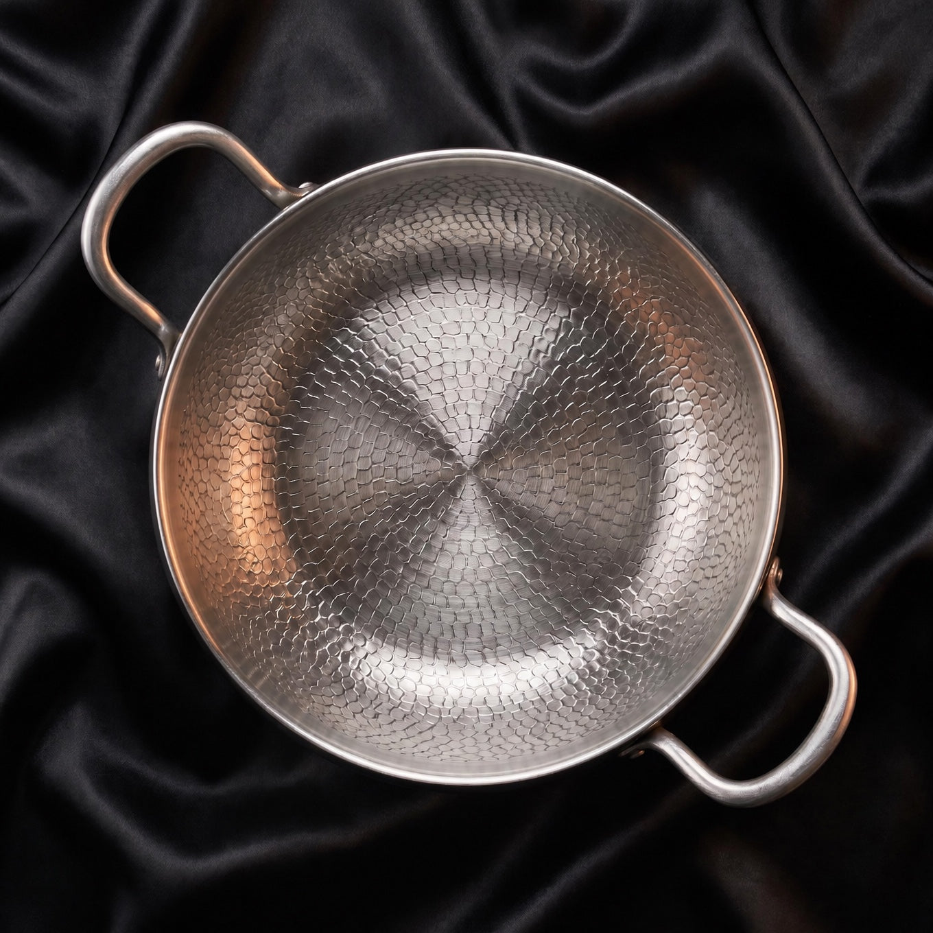 Hand-Hammered Deep Titanium Pot