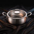 Hand-Hammered Deep Titanium Pot