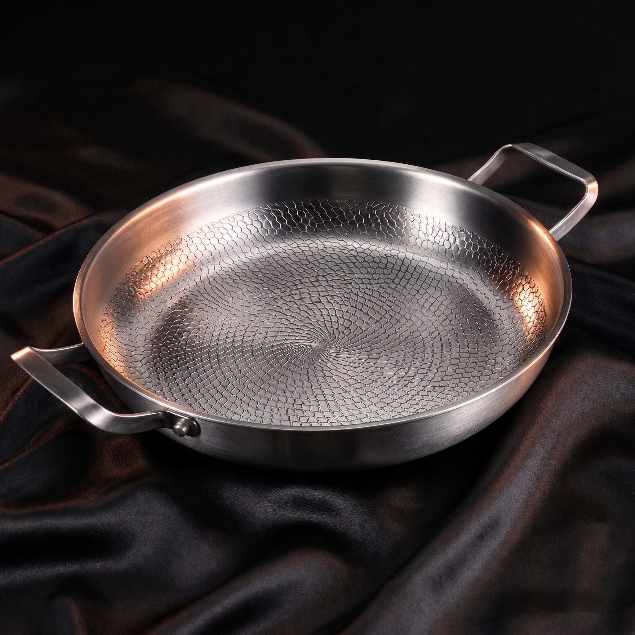 Hand-Hammered Titanium Pan with Two Handles