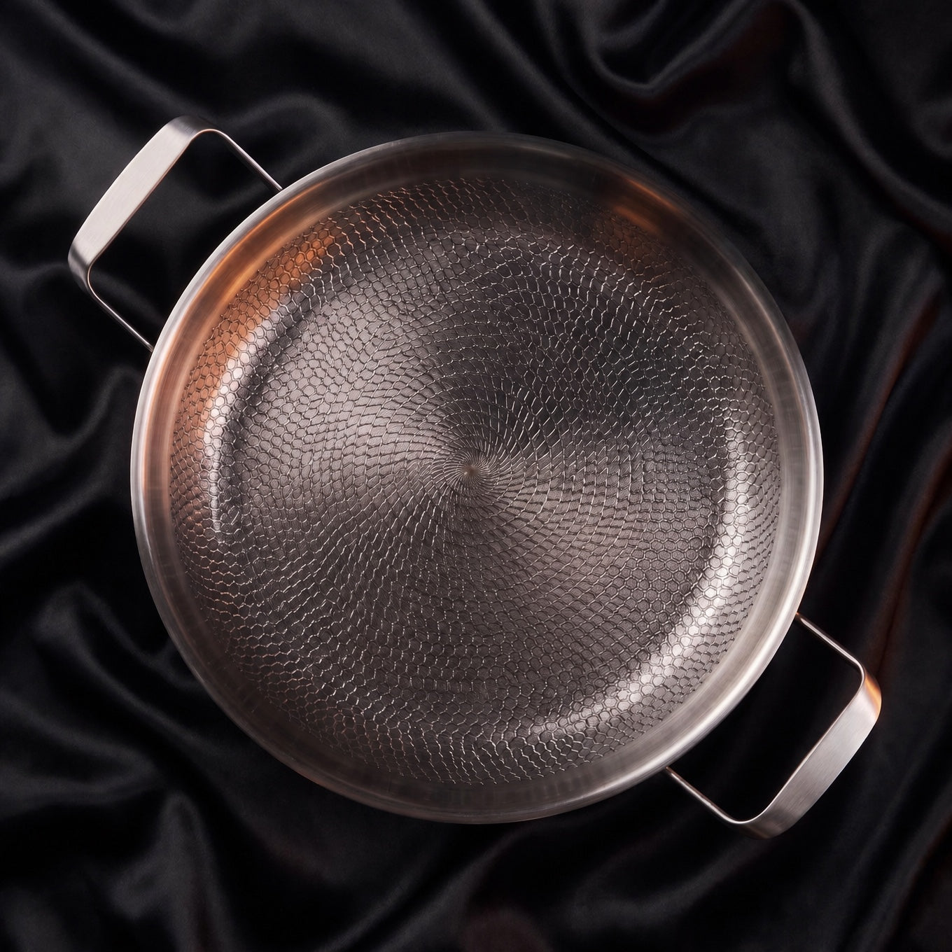 Hand-Hammered Titanium Pan with Two Handles