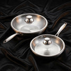 Hand-Hammered Titanium Wok & Fry Pan (10 Inch) with Utensils