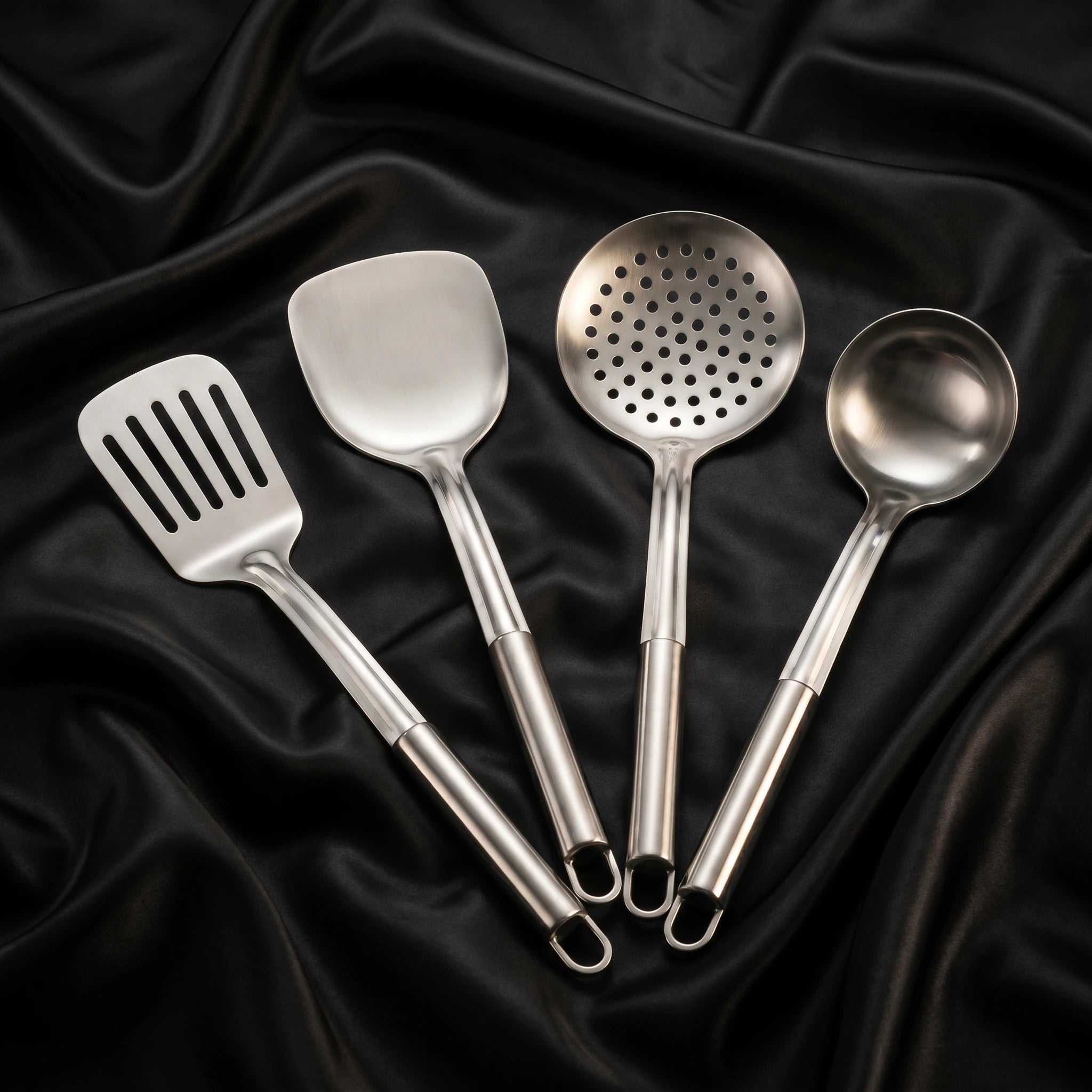 Hand-Hammered Titanium Wok & Fry Pan (10 Inch) with Utensils