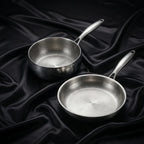 Hand-Hammered Titanium Pan & Sauté Set with Walnut Board and Utensils