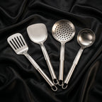 Hand-Hammered Titanium Family Set: 4 Pans & Utensils