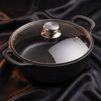 Enameled Cast Iron Casserole Pan with Glass Lid
