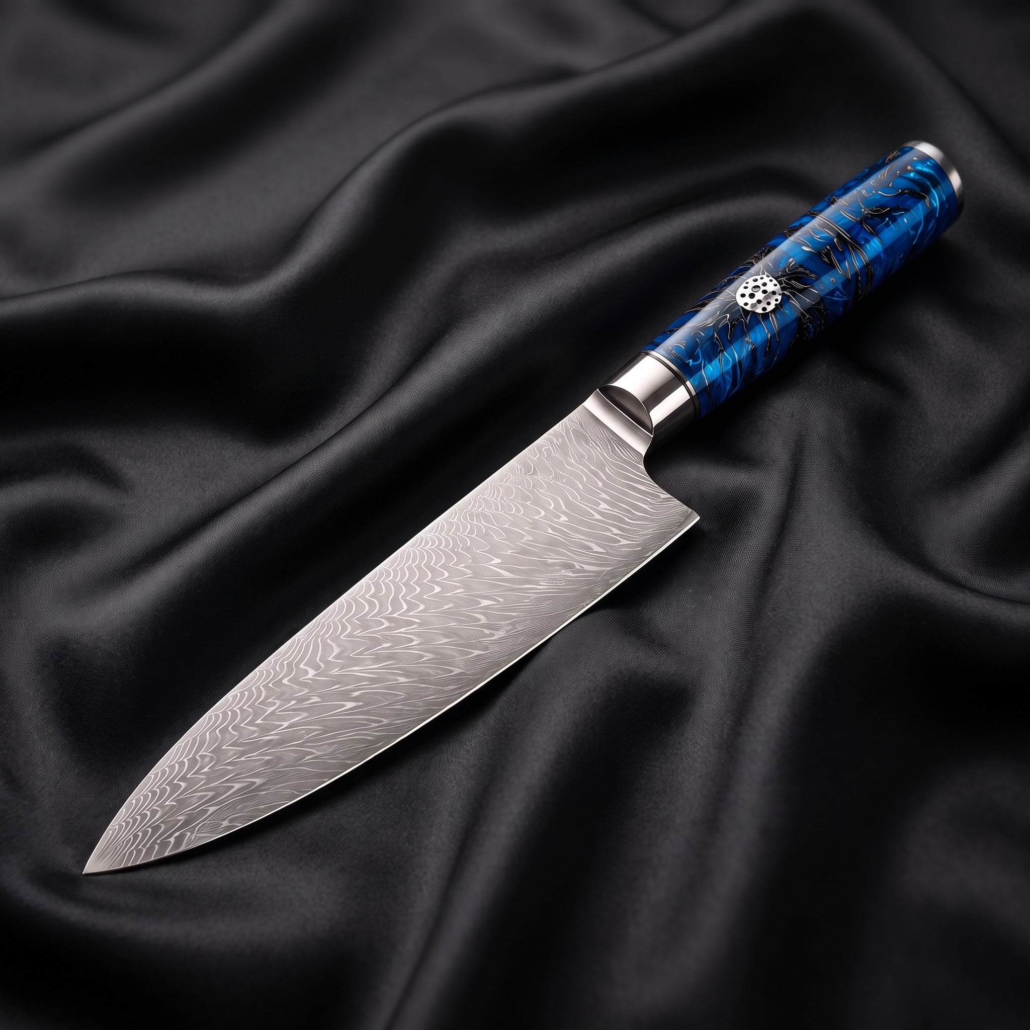 Japanese Hammered Damascus Chef Knife – 7.9 inch (20 cm)