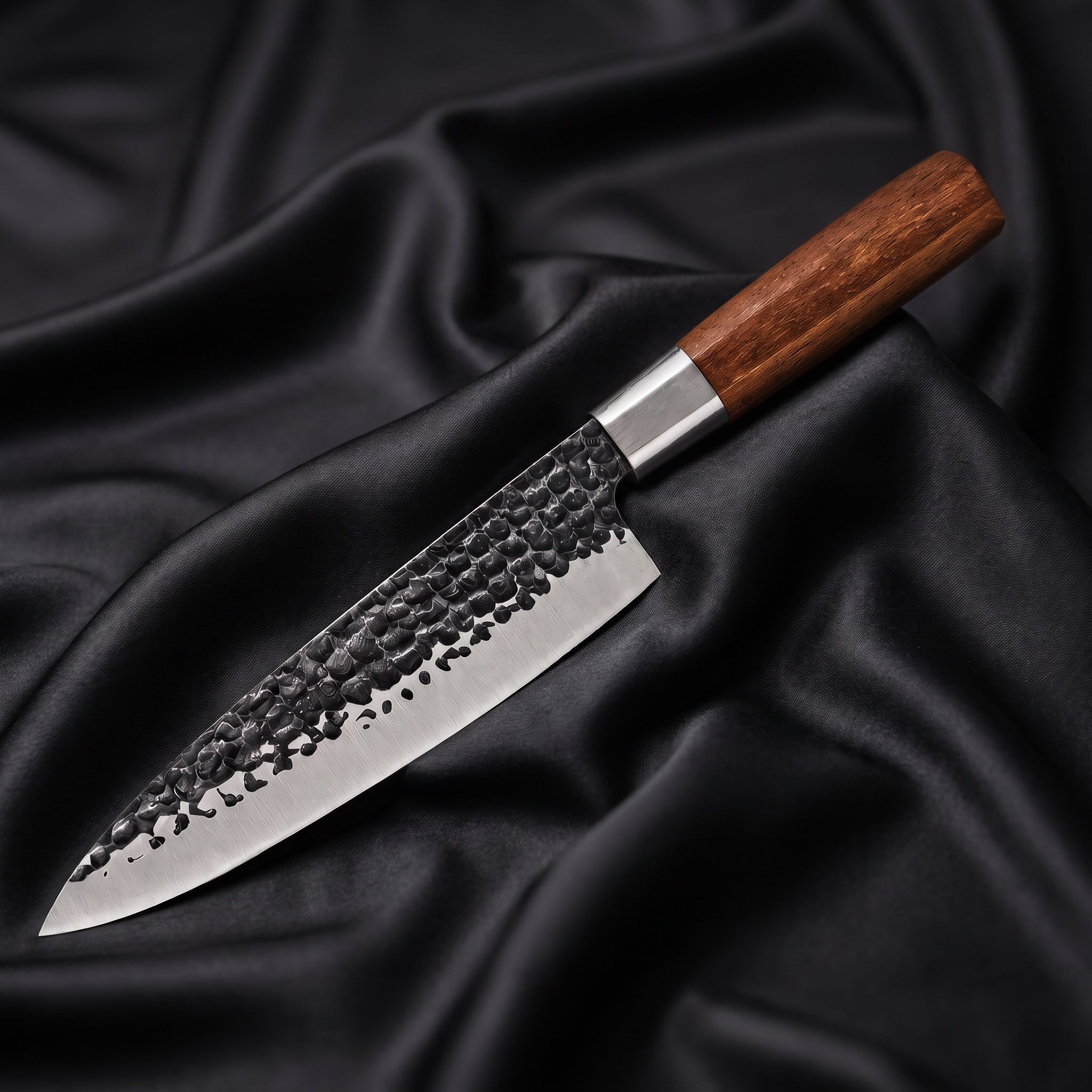 Japanese Hammered Stainless Steel Chef Knife - 7.3 inch (18.5 cm)