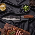 Japanese Hammered Stainless Steel Chef Knife - 7.3 inch (18.5 cm)