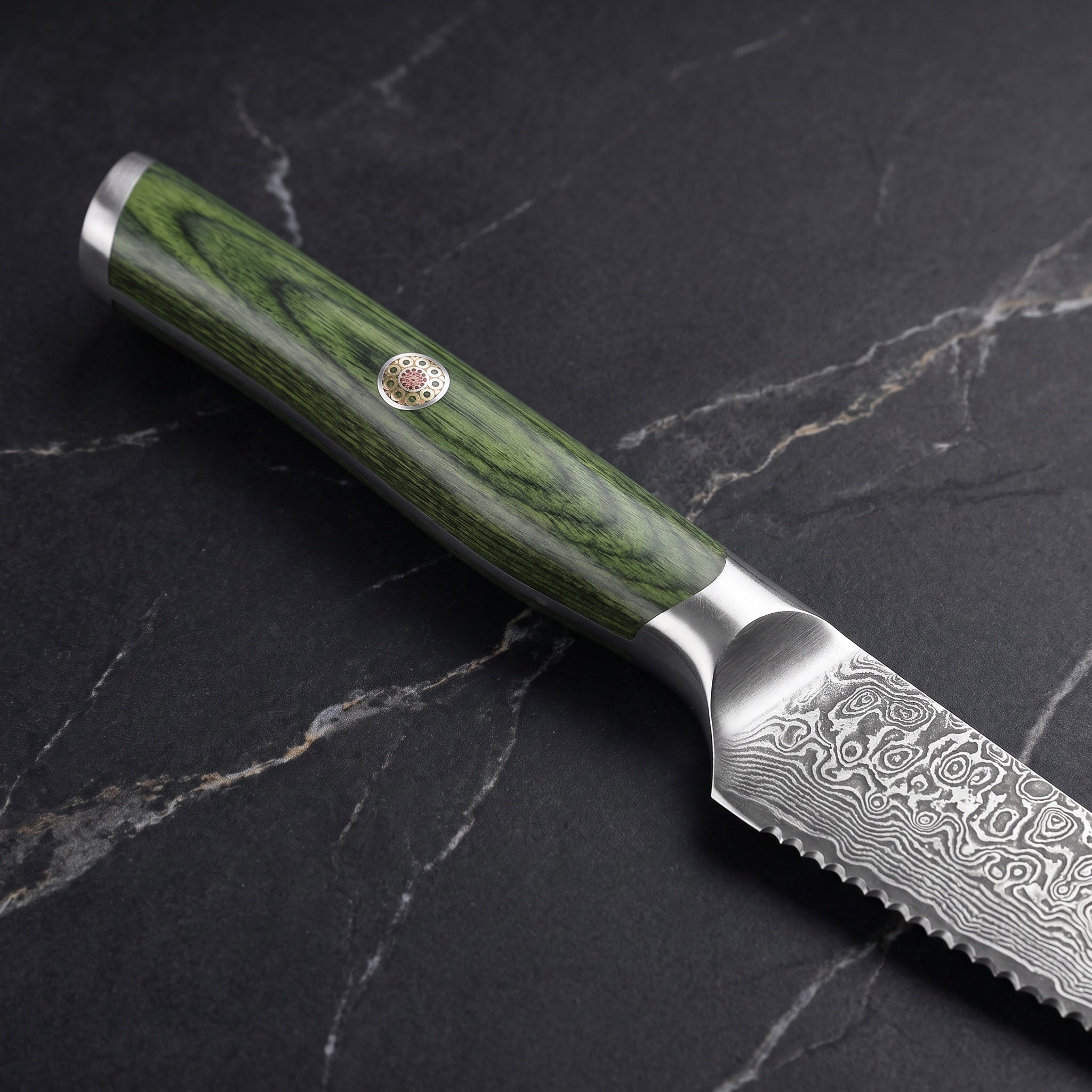 Tomoe 4-Piece Steak Knife Set, Green Ash