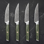 Tomoe 4-Piece Steak Knife Set, Green Ash
