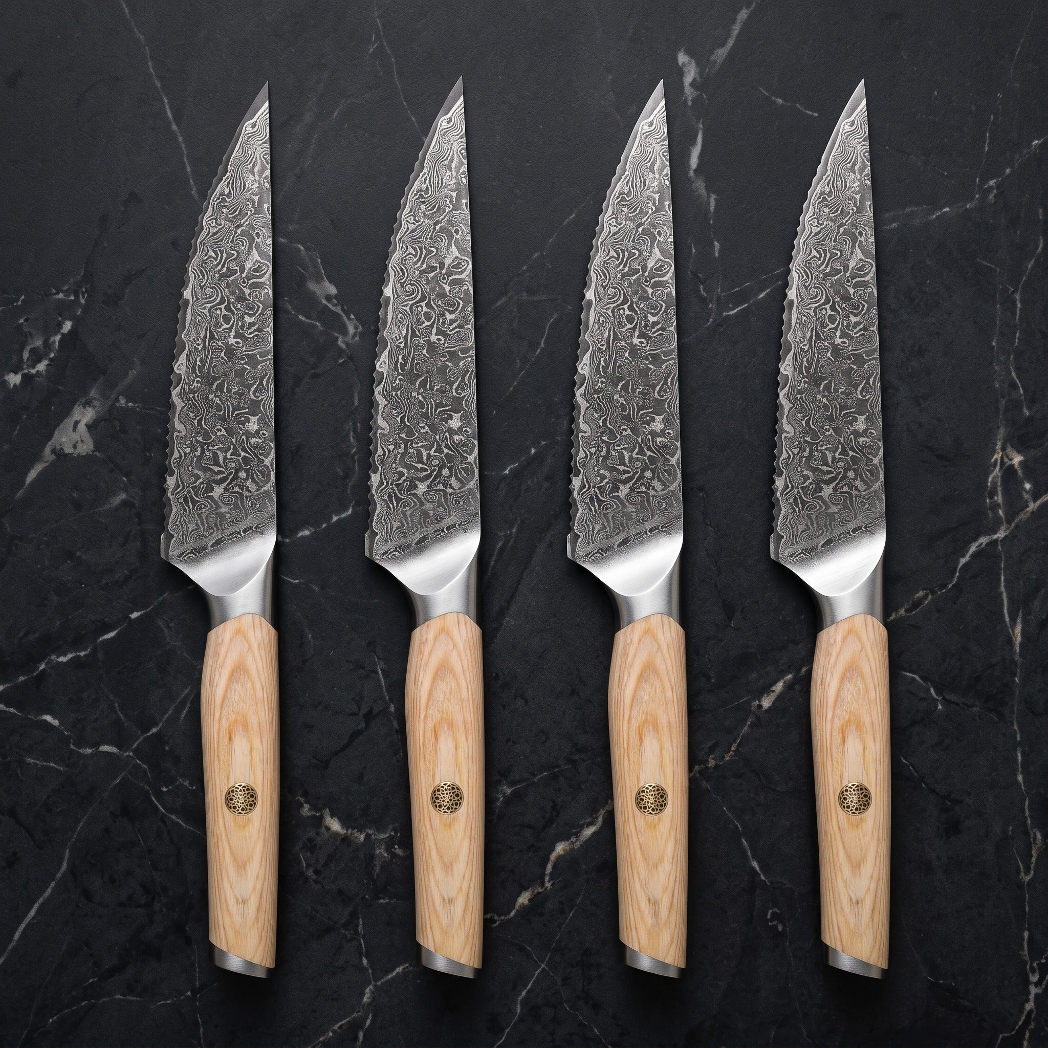 Tomoe 4-Piece Steak Knife Set, Pale Ash