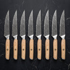Tomoe 8-Piece Steak Knife Set, Pale Ash