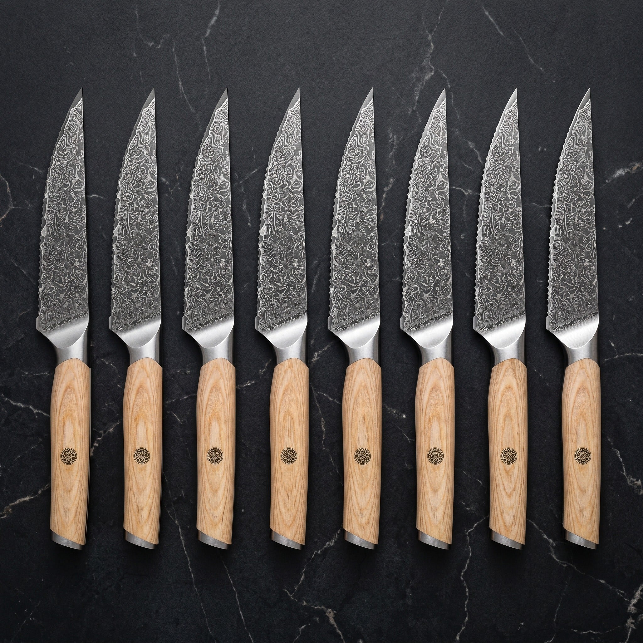 Tomoe 8-Piece Steak Knife Set, Pale Ash