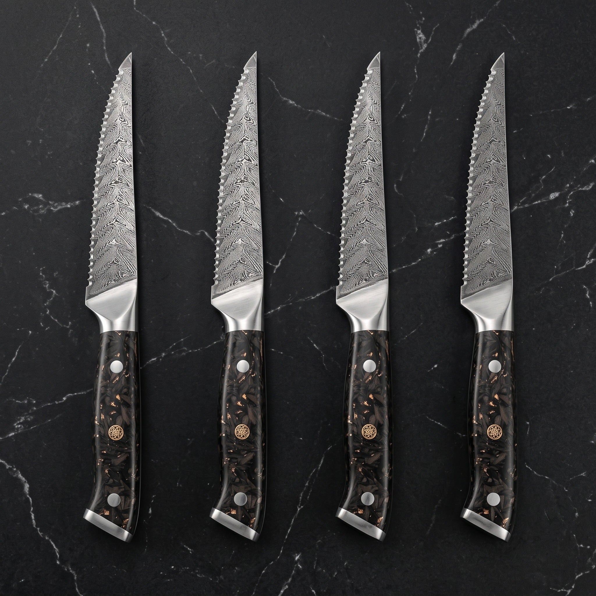 Hane 4-Piece Steak Knife Set, Carbon Fibre