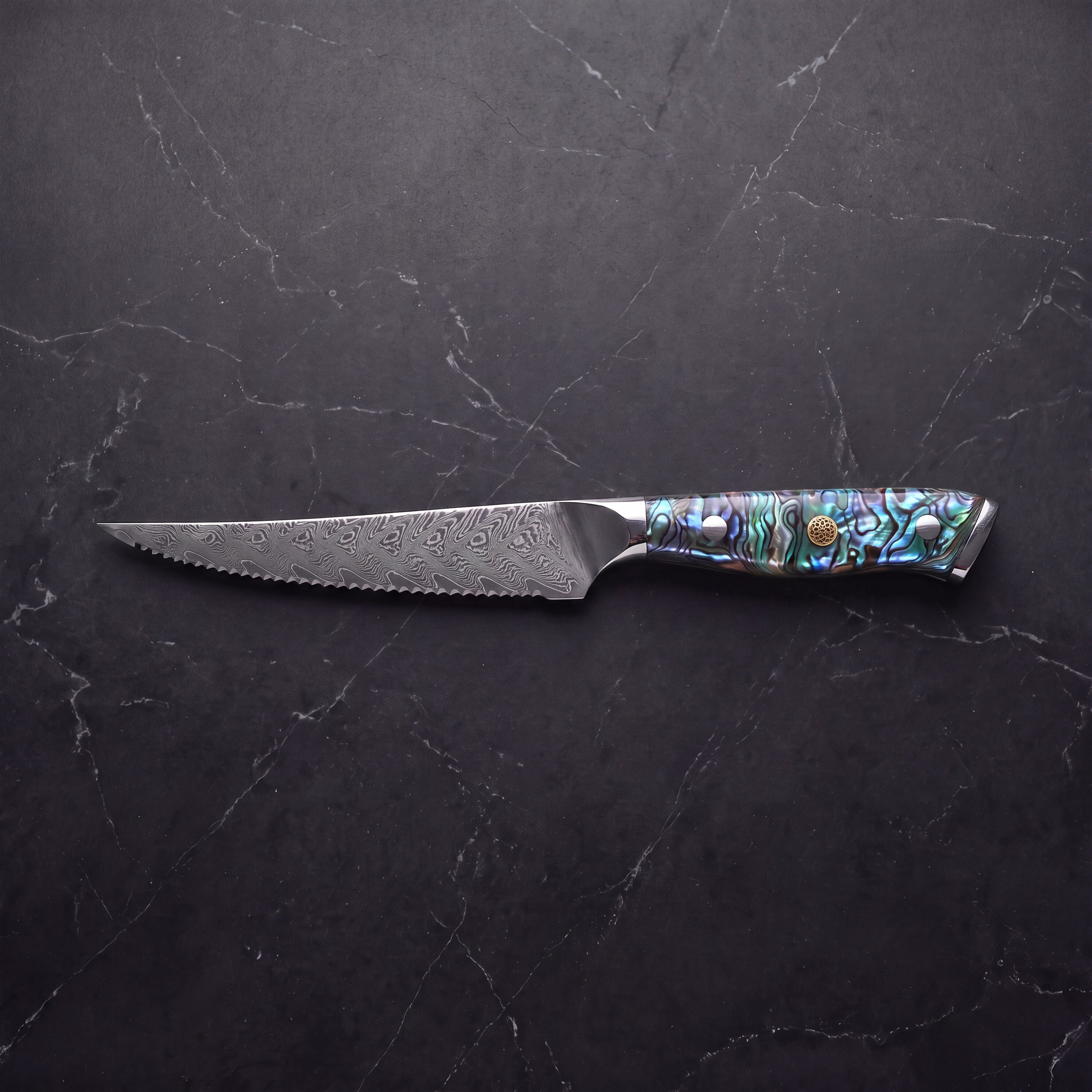 Yakou Steak Knife, Blue Abalone
