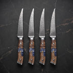 Hane 4-Piece Steak Knife Set, Ash Burl