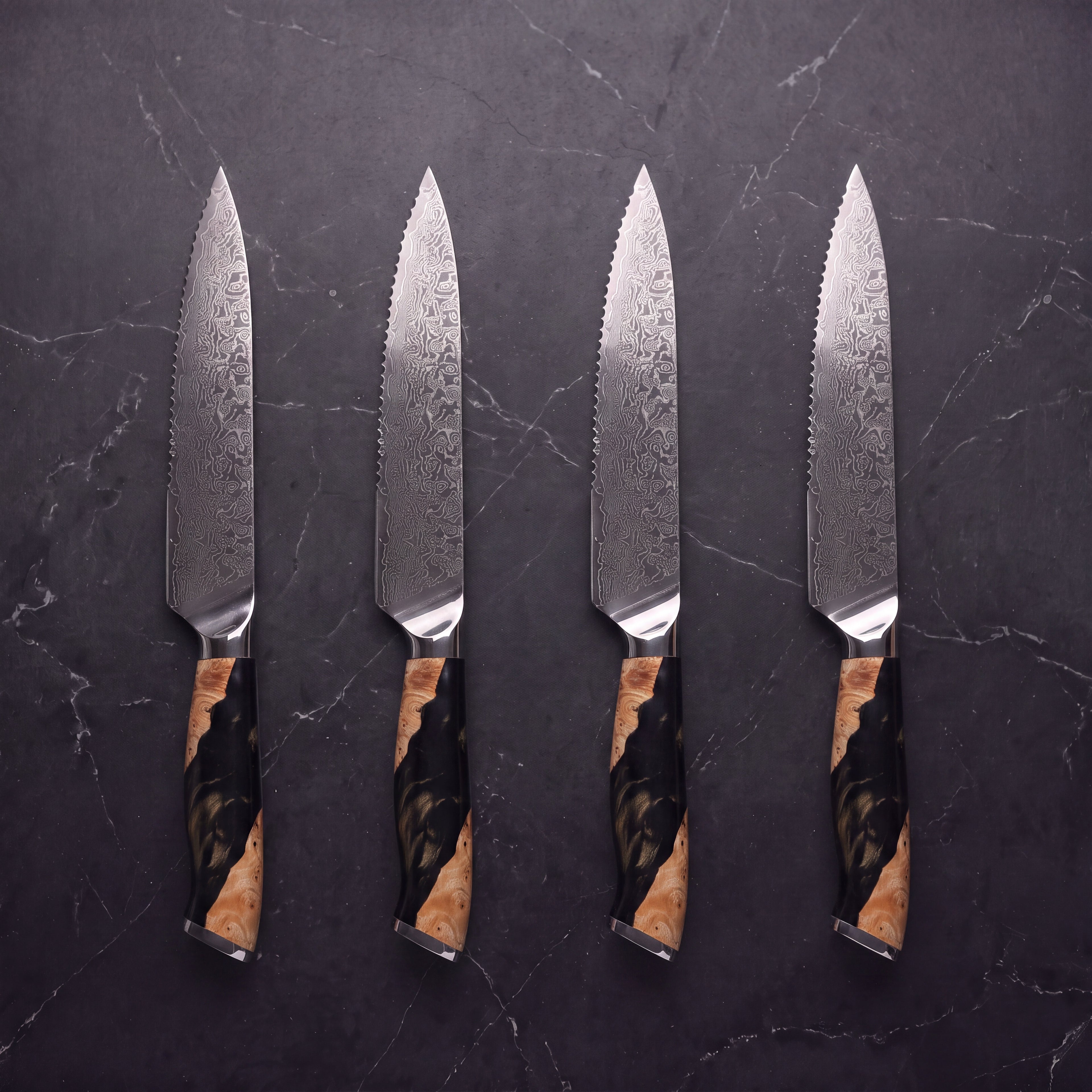 Utsuroi 4-Piece Steak Knife Set, Black Burl