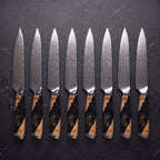 Utsuroi 8-Piece Steak Knife Set, Black Burl