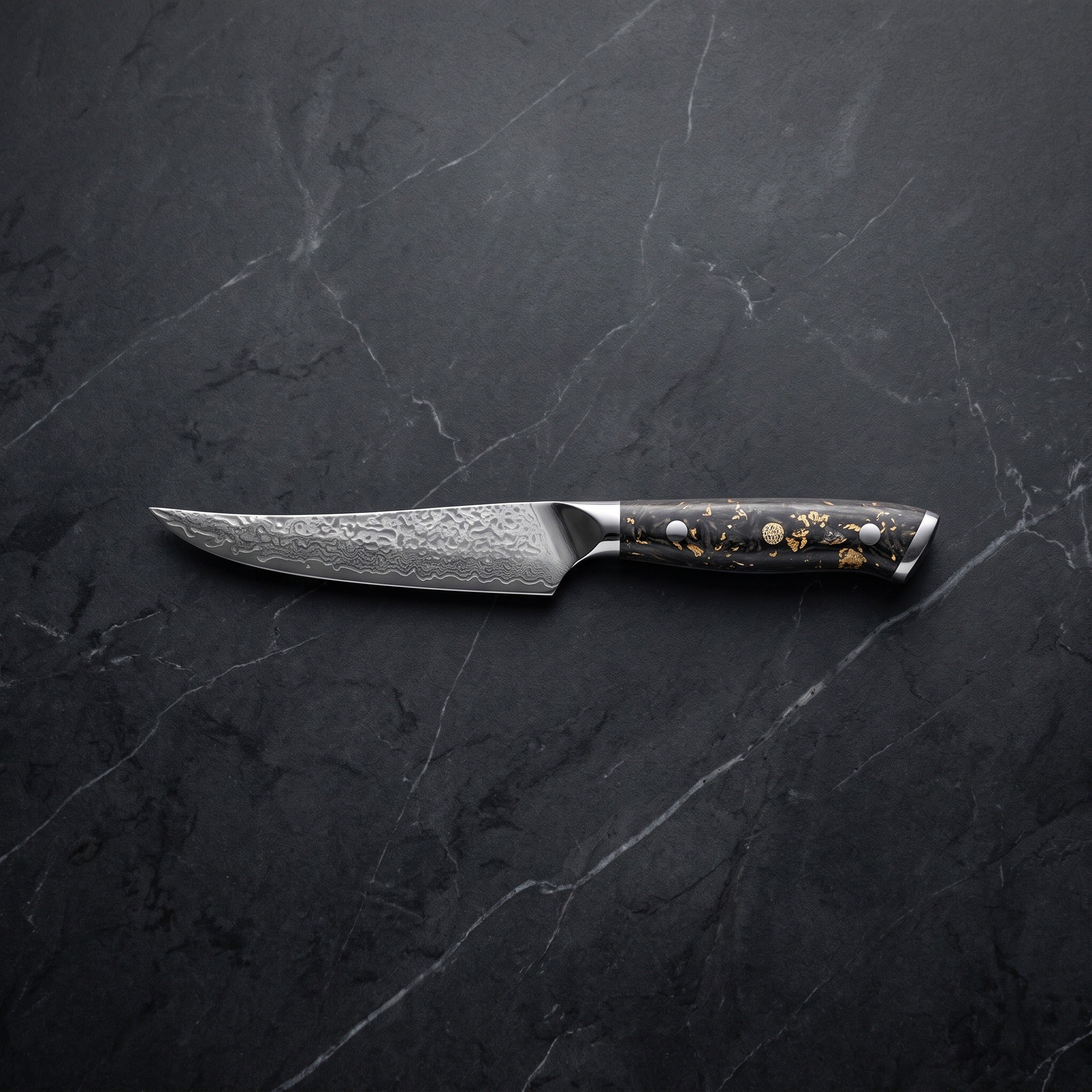 Tsubame Steak Knife, Gold Fleck Carbon