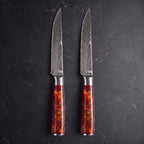 Homura 2-Piece Steak Knife Set, Amber Resin