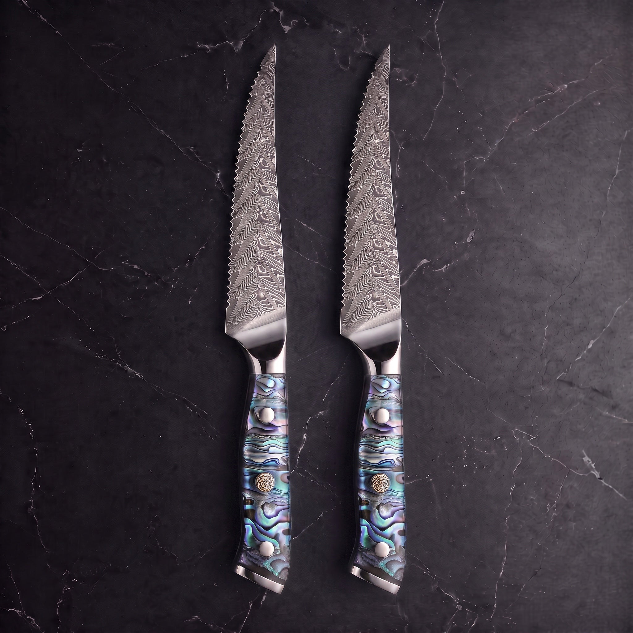 Yakou 2-Piece Steak Knife Set, Green Abalone