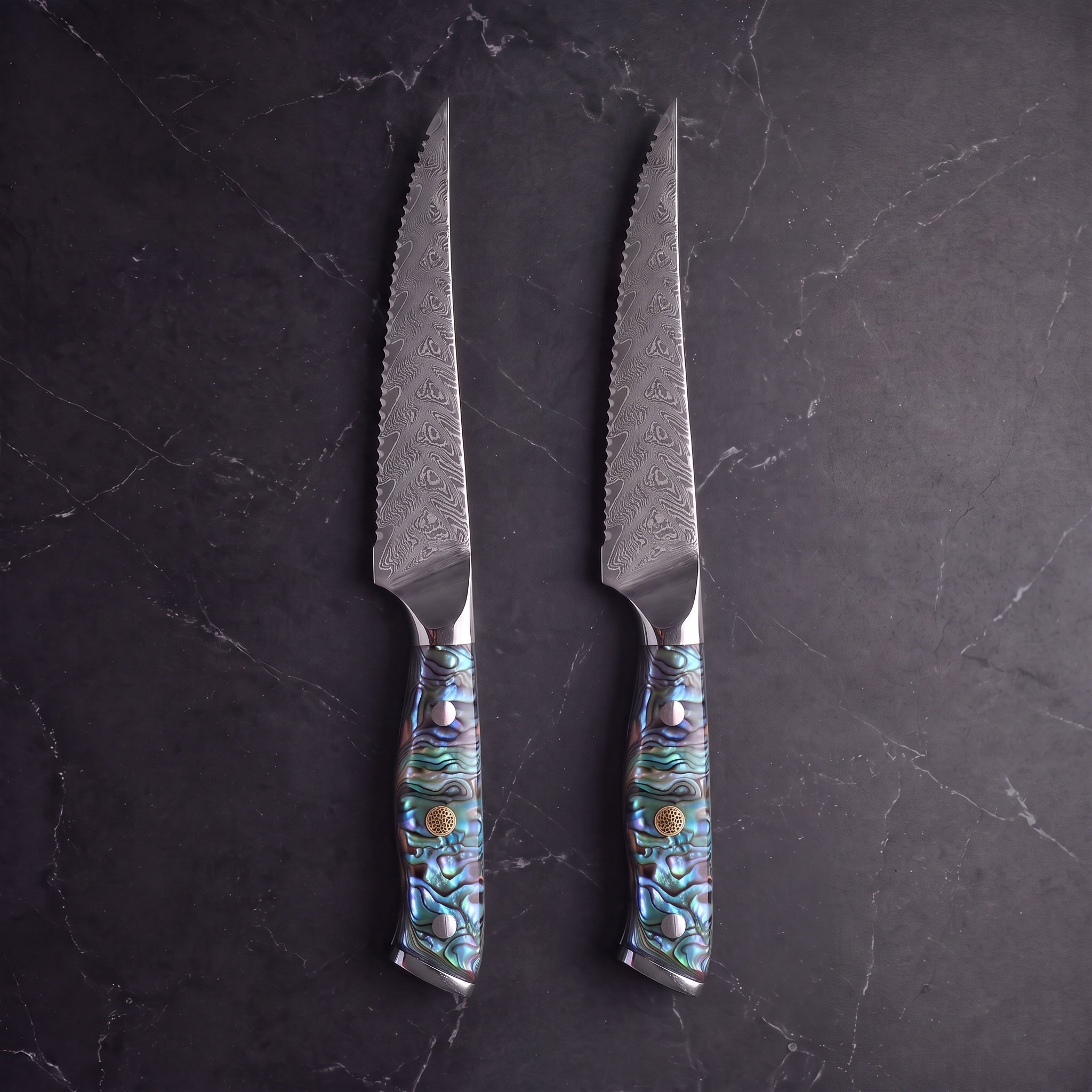 Yakou 2-Piece Steak Knife Set, Blue Abalone