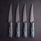 Yakou 4-Piece Steak Knife Set, Blue Abalone