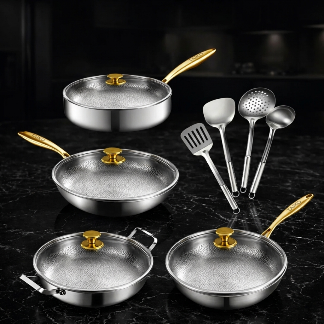 Family Feast Pro Bundle – 4 Pans + Utensils
