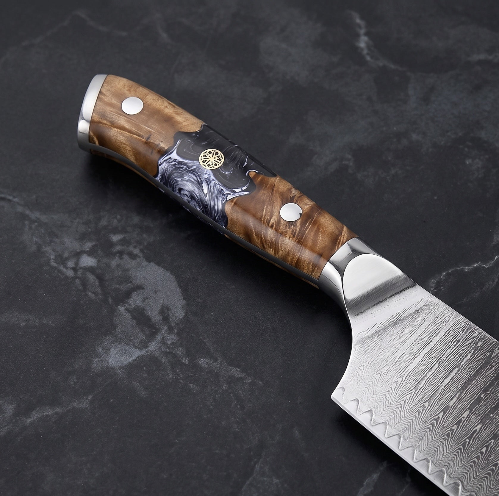 Seiryu Nakiri Vegetable Knife - handle