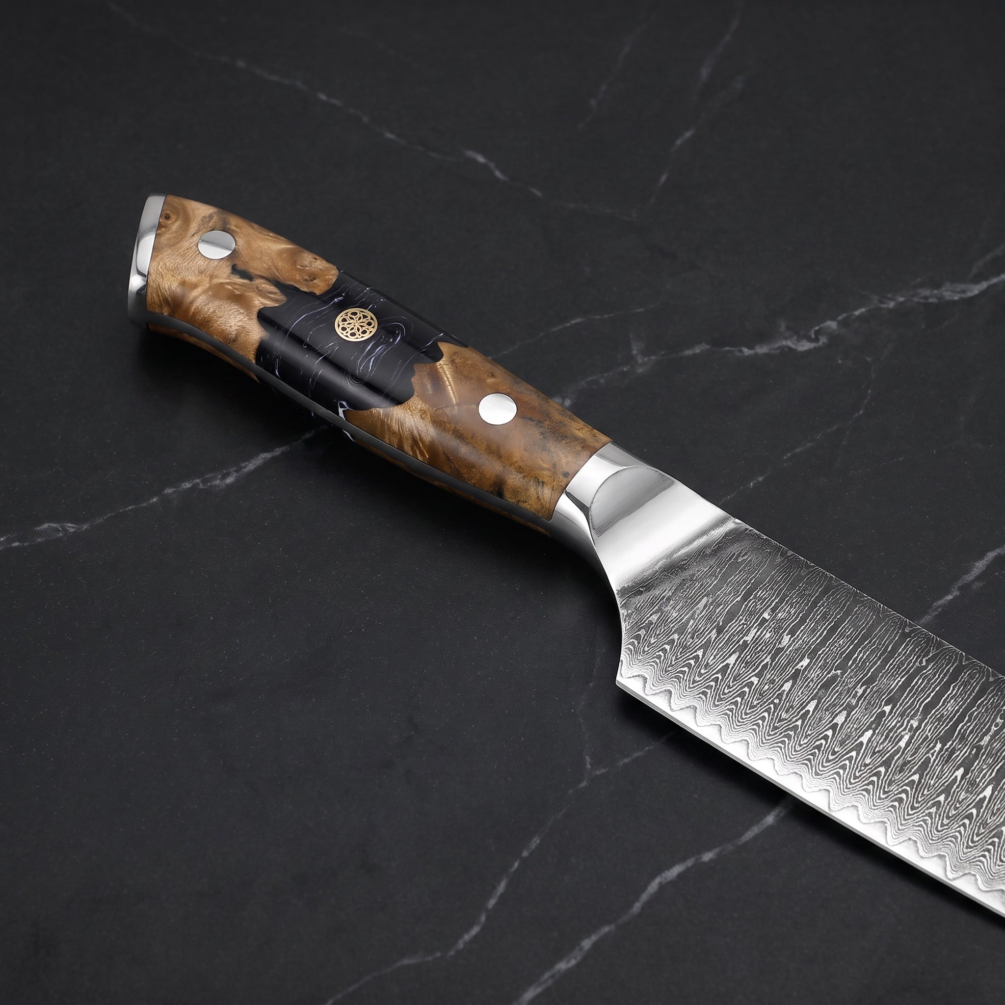 Seiryu Santoku All-Purpose Knife - handle
