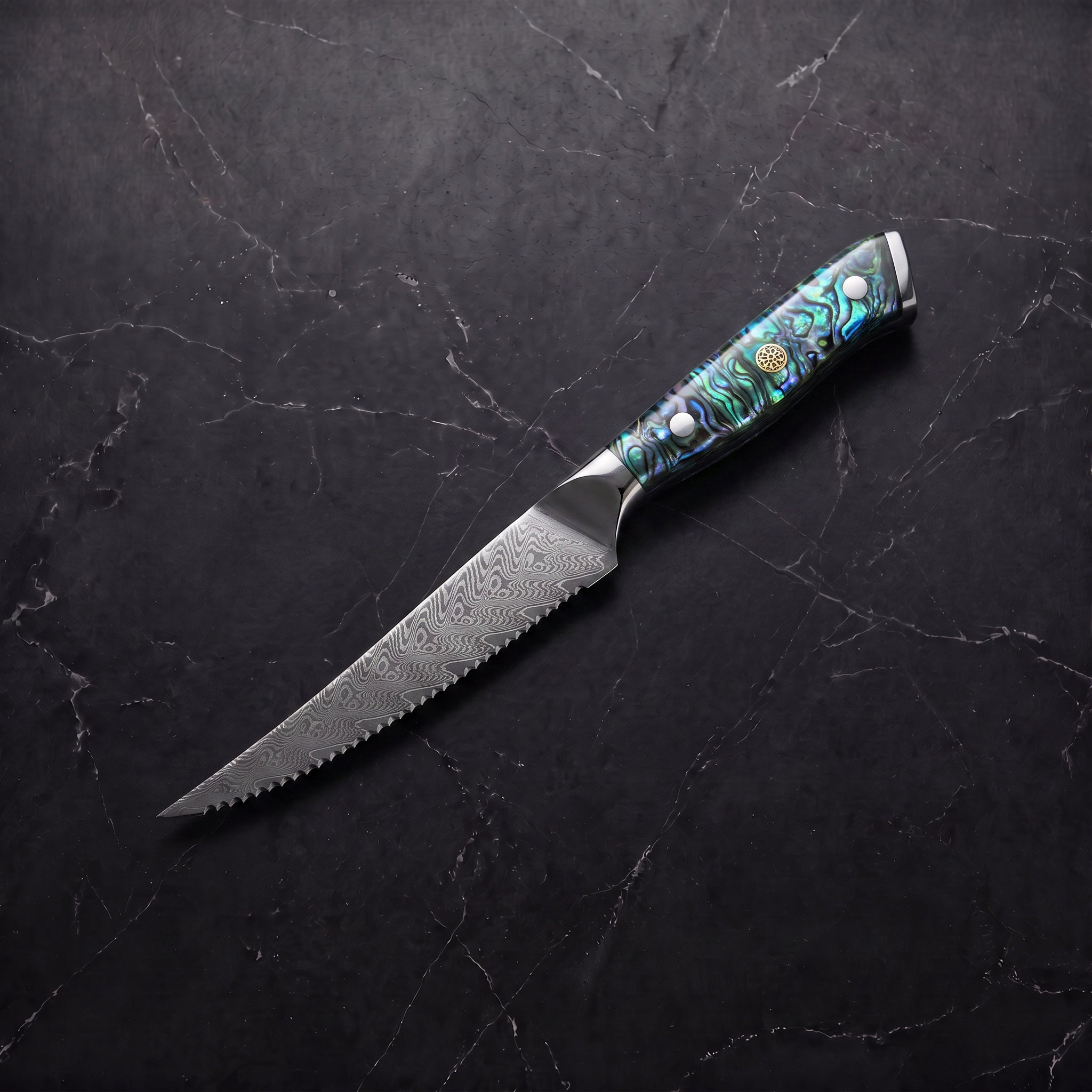 Yakou Steak Knife, Blue Abalone