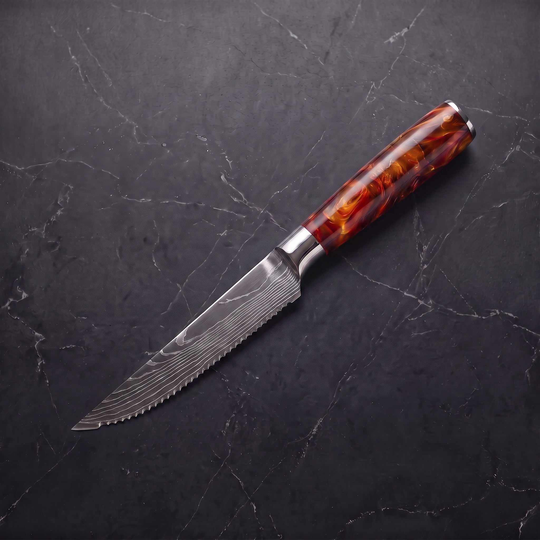 Homura 2-Piece Steak Knife Set, Amber Resin