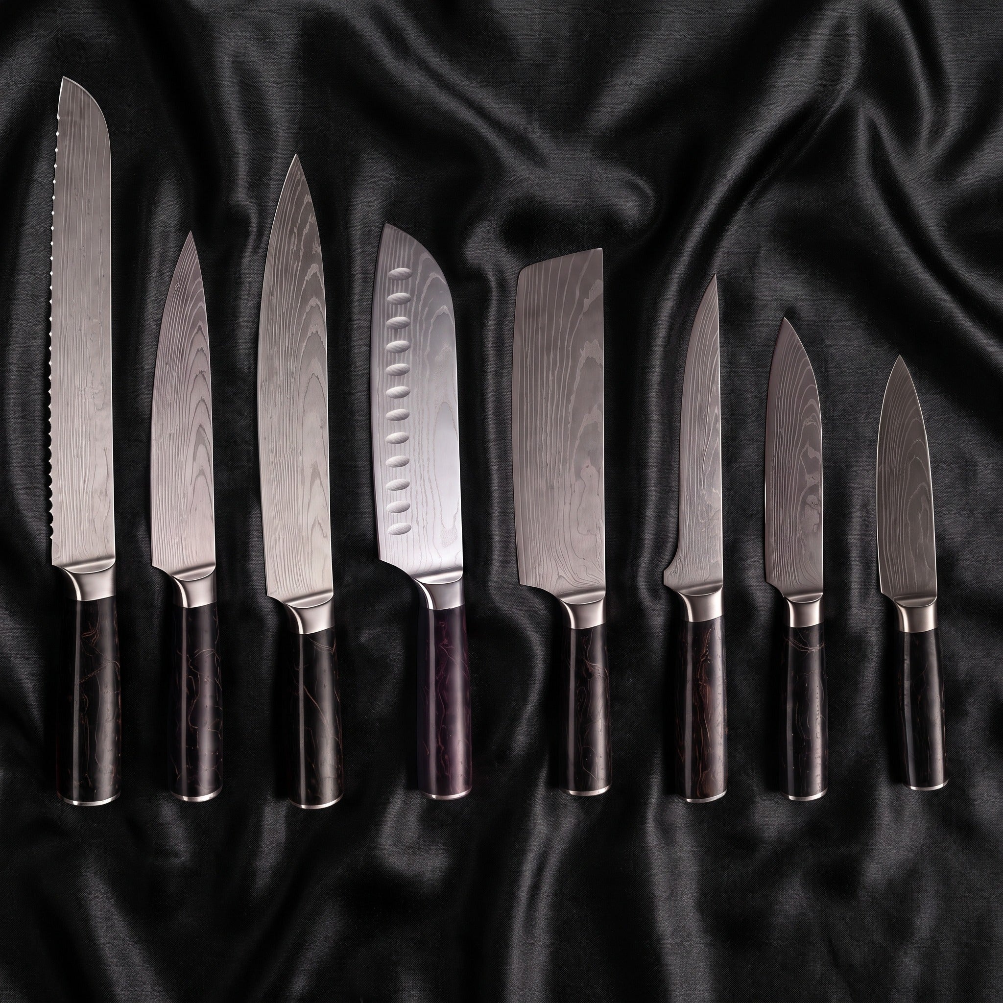 8-Piece Premium Japanese Damascus Knife Set