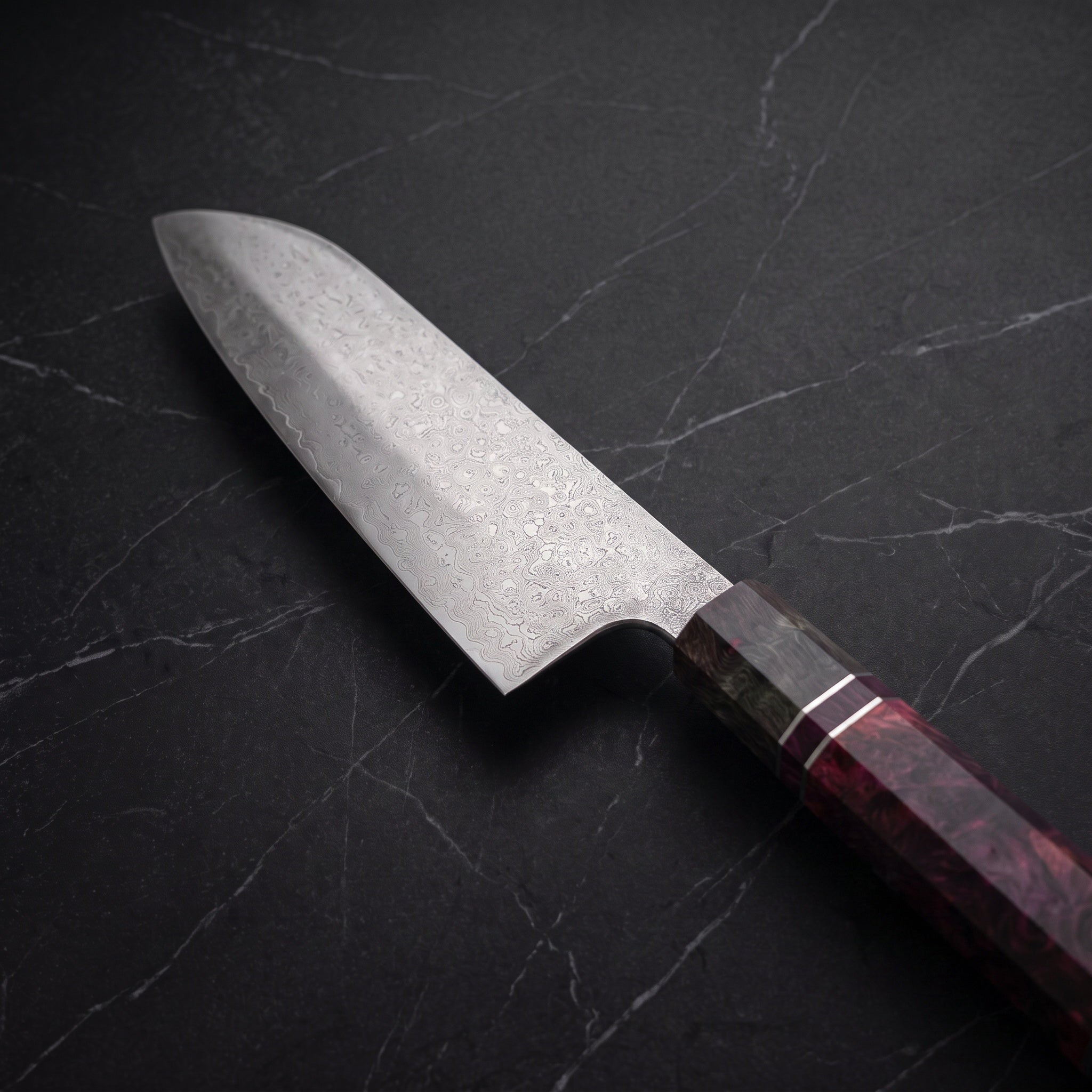 Kirameki Santoku All-Purpose Knife - macro