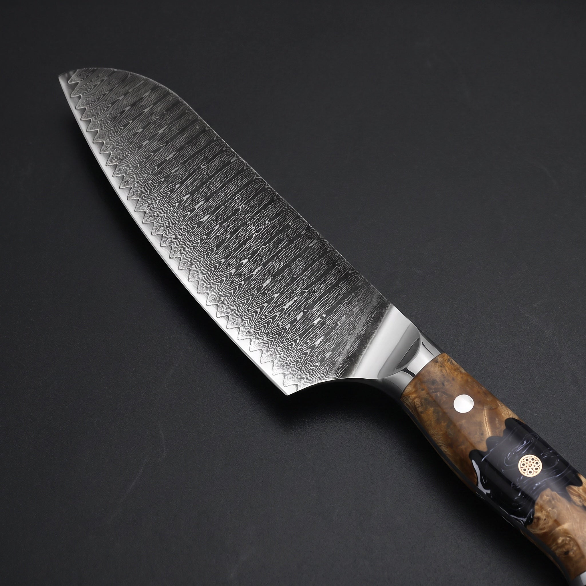 Seiryu Santoku All-Purpose Knife - macro