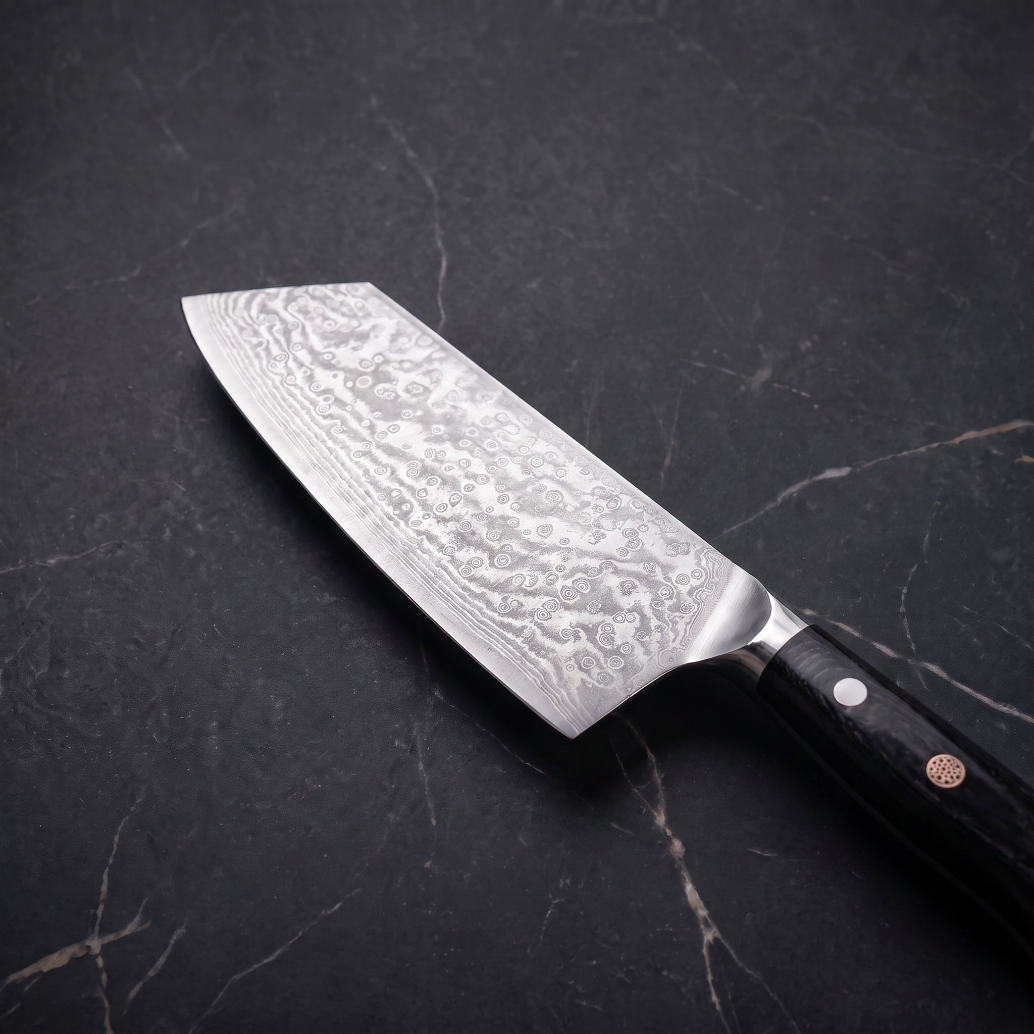 Kurenai Cleaver Knife - macro