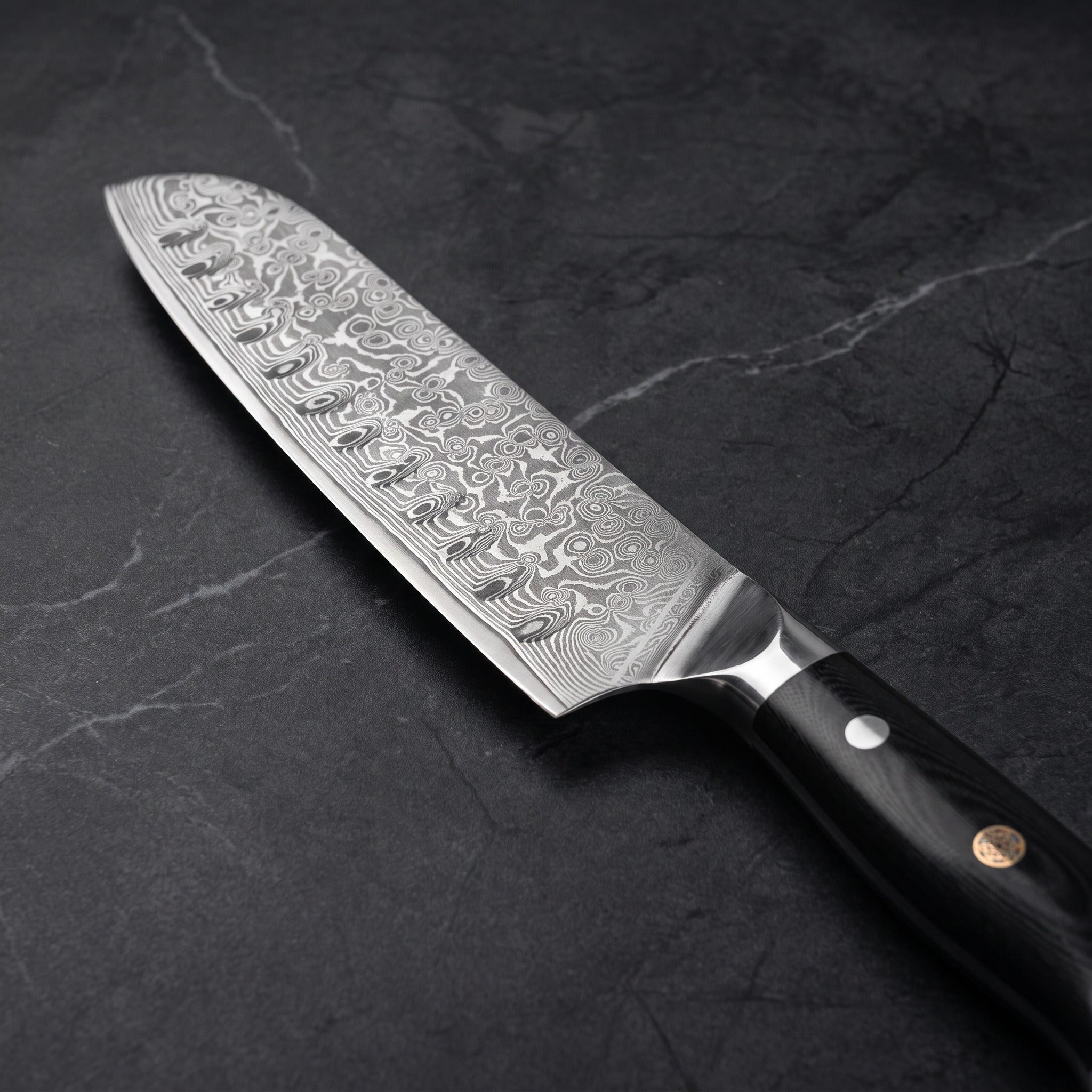 Kurenai Santoku All-Purpose Knife - macro