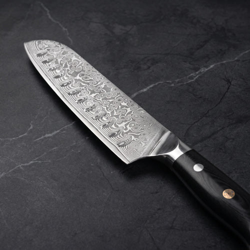Kurenai Santoku All-Purpose Knife - macro