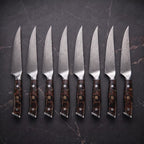 Tsubame 8-Piece Steak Knife Set, Burgundy Burl