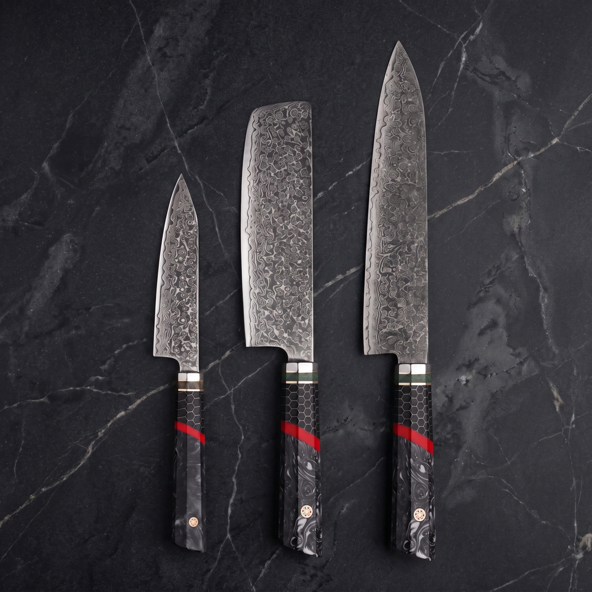 Akabachi Knife Trio (Gyuto, Nakiri & Utility)