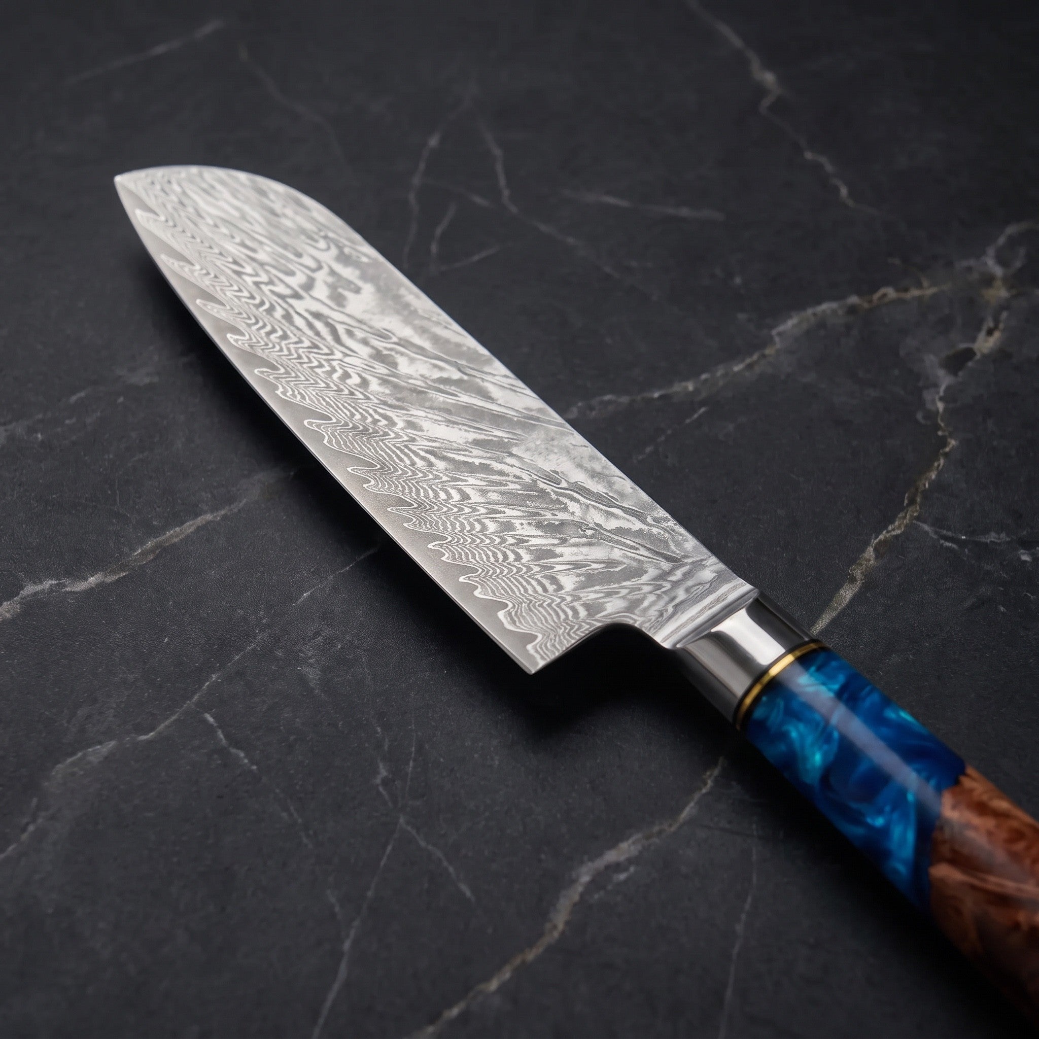 Amagiri Santoku All-Purpose Knife – blade detail