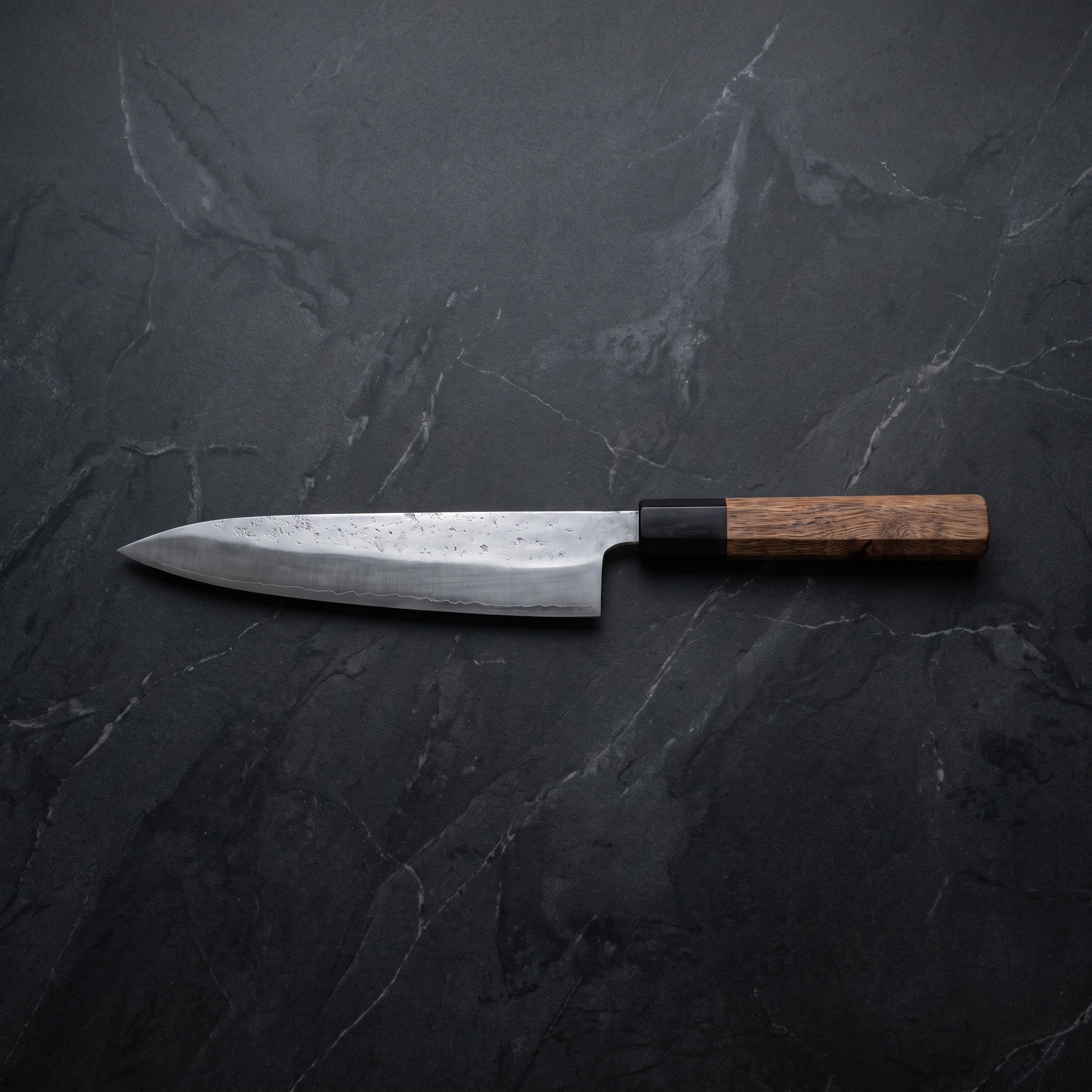 Asagi Gyuto Chef Knife – on the board