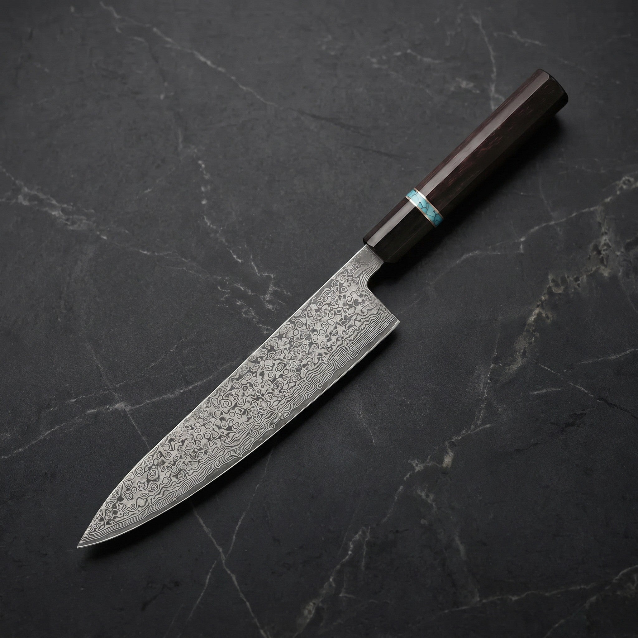 Byakko Gyuto Chef Knife, Blue Handle